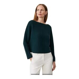 Ann Taylor Cashmere Dolman Sweater Women Small Pine Green NWOT